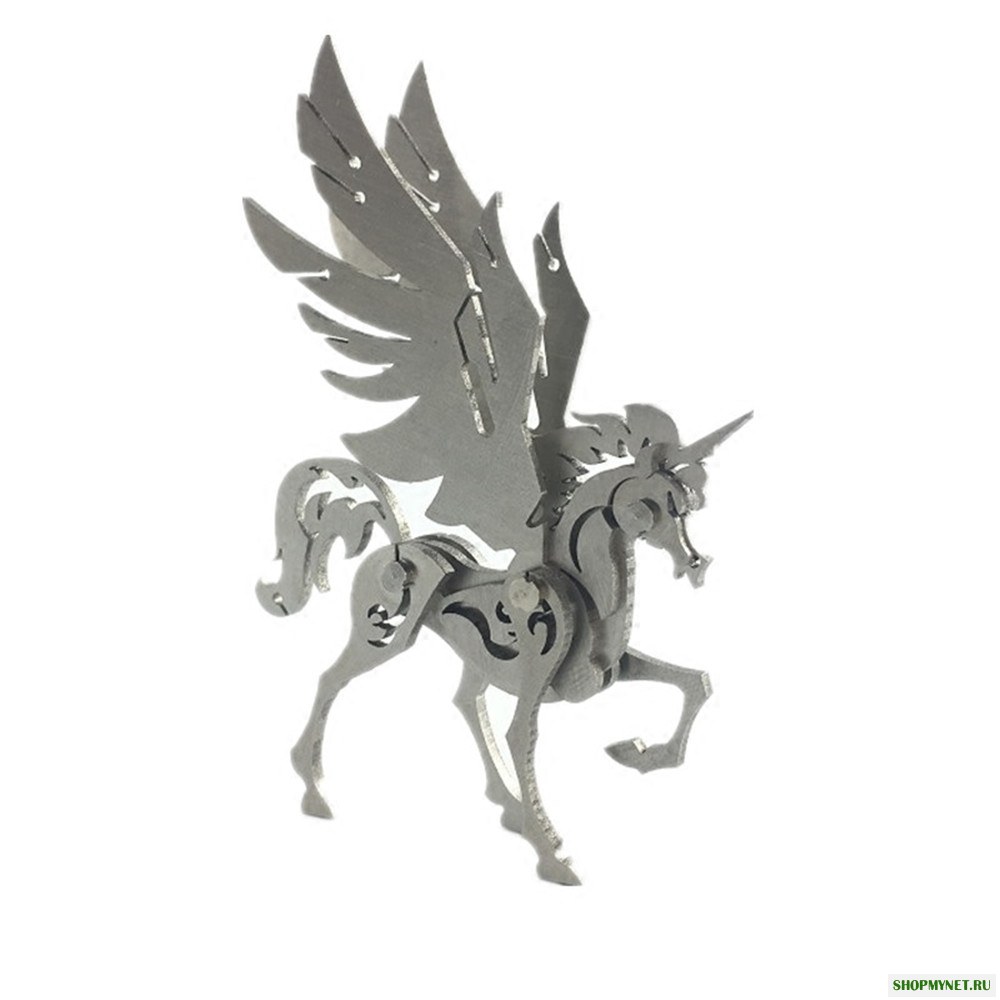 Steel Warcraft 3D Puzzle DIY Сборка Игрушки Единорога DIY Нержавеющая Сталь Модель Строительный Декор 6 * 4.4 * 6.2 см
