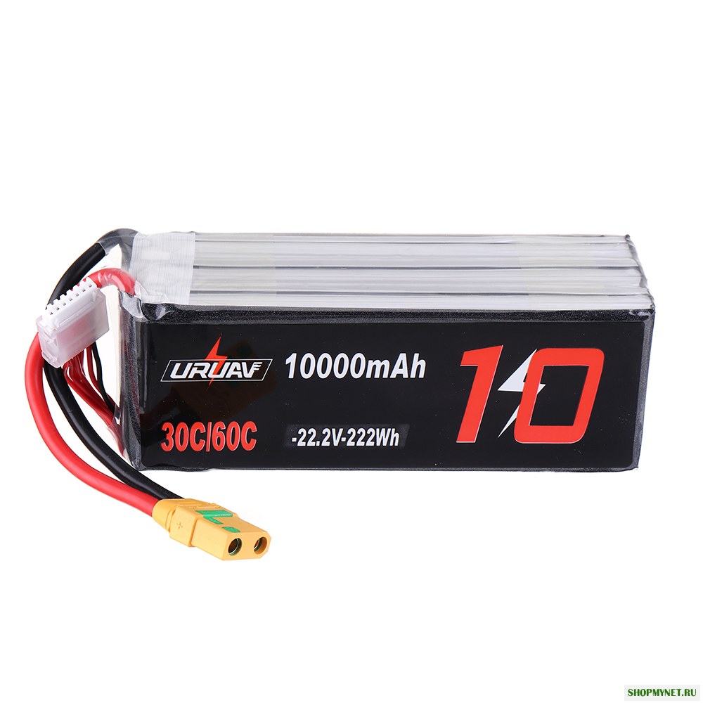 URUAV 22.2V 10000mAh 30 / 60C 6S Lipo Батарея XT90 Штекер для FPV РУ Квадрокоптер Сельское хозяйство Дрон На открытом воздухе Зарядное устройство Мощность