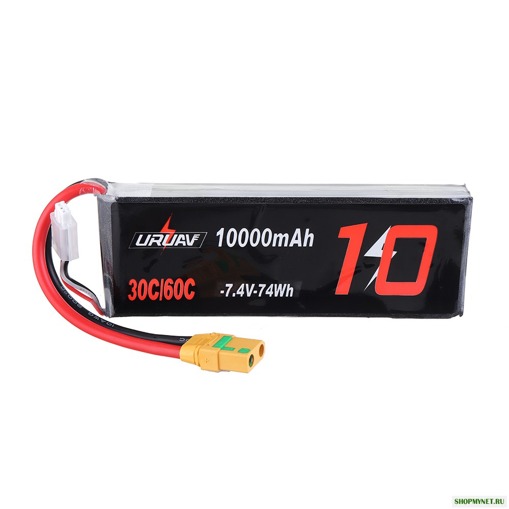 URUAV 7.4V 10000mAh 30 / 60C 2S Lipo Батарея XT90 Штекер для гонок РУ Квадрокоптер FPV Дрон
