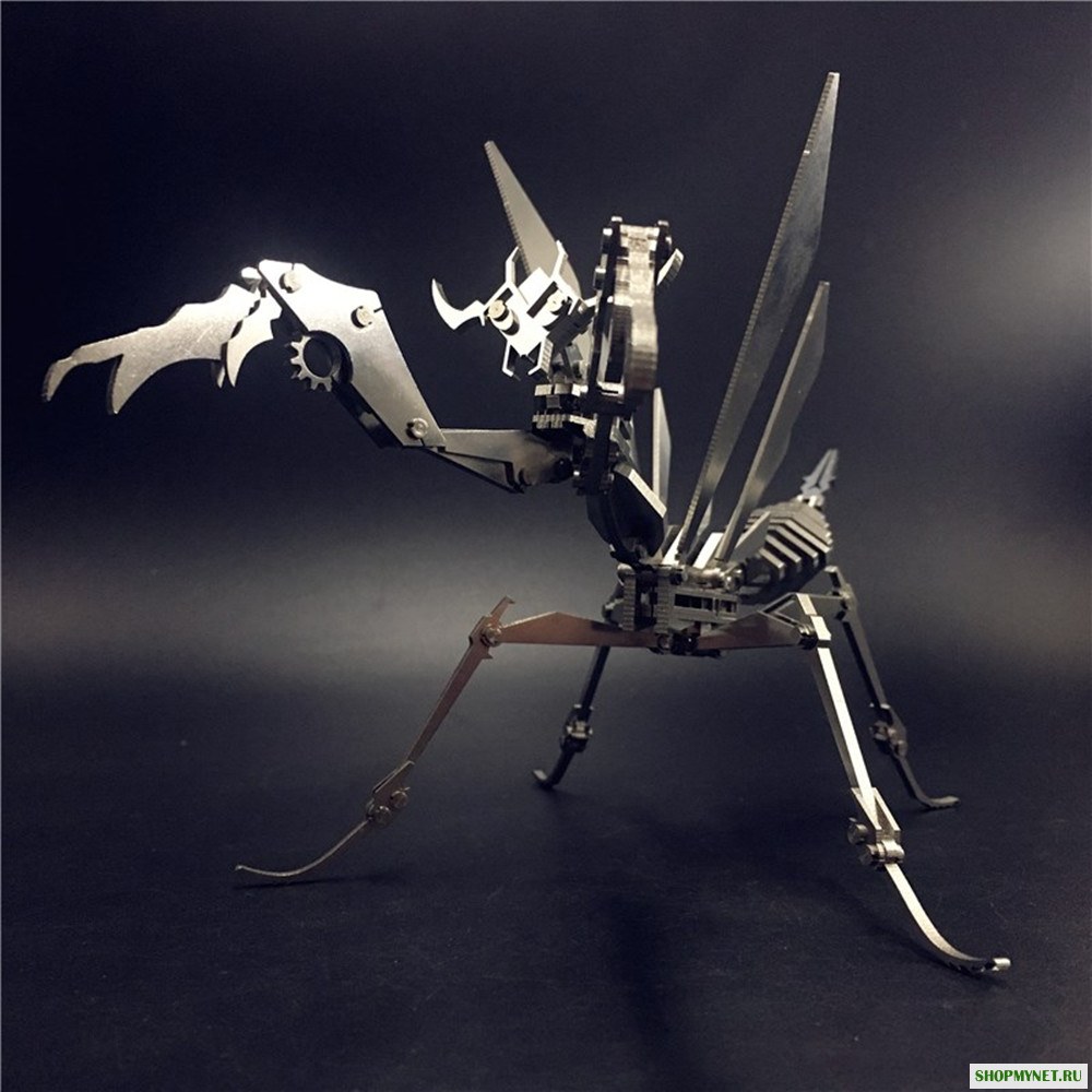 Steel Warcraft 3D Puzzle DIY Сборка Mantis Toys DIY Нержавеющая Сталь Модель Строительный Декор 24 * 9 * 13.5 см