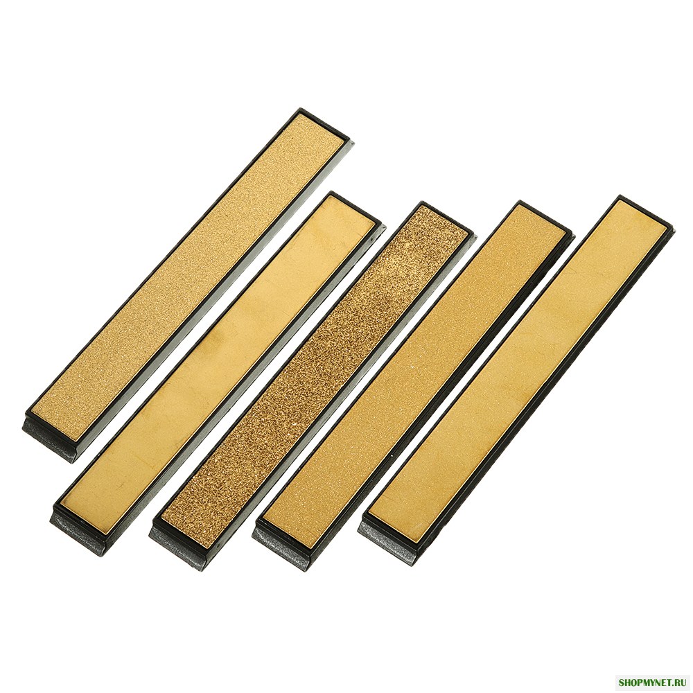 Drillpro 5PCS Заточка алмазных ножей с титановым покрытием 80/200/600/1000/2000 Заточка под углом зернистости Точильный камень Брусок с основой