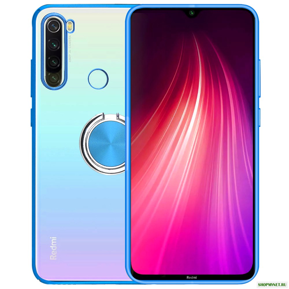 Bakeey Plating Прозрачный Ультратонкий с Finger Ring Holder Противоударный ПК Защитный Чехол для Xiaomi Redmi Note 8